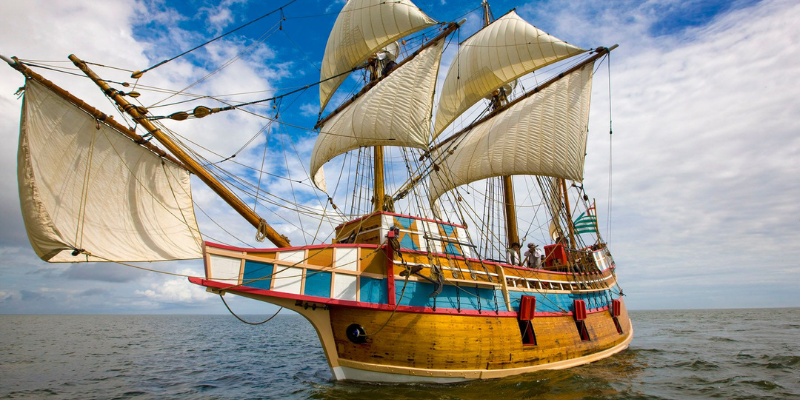 18th-Century Boat on the water.