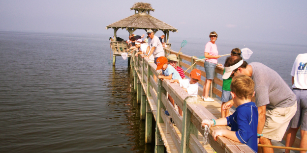 People crabbing in the Outer Banks