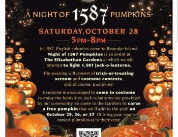 Poster for A Night of 1587 Pumpkins with multiple pumpkins against a black background.