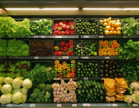Produce aisle of grocery store.