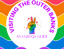 Teaser with rainbow background, rainbow hand making a peace sign, and purple title text.
