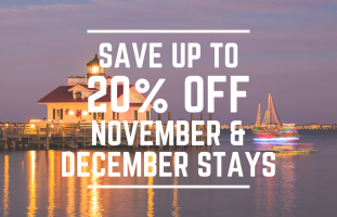 Save up to 20% off November and December Stays