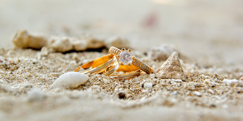 Wedding Rings on the Beach