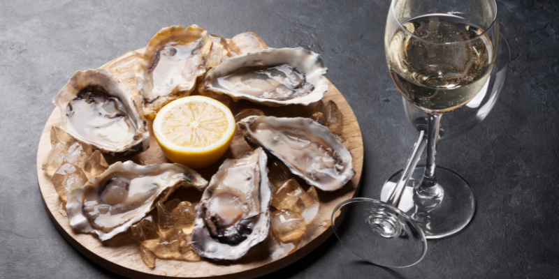 Oysters Paired with White Wine