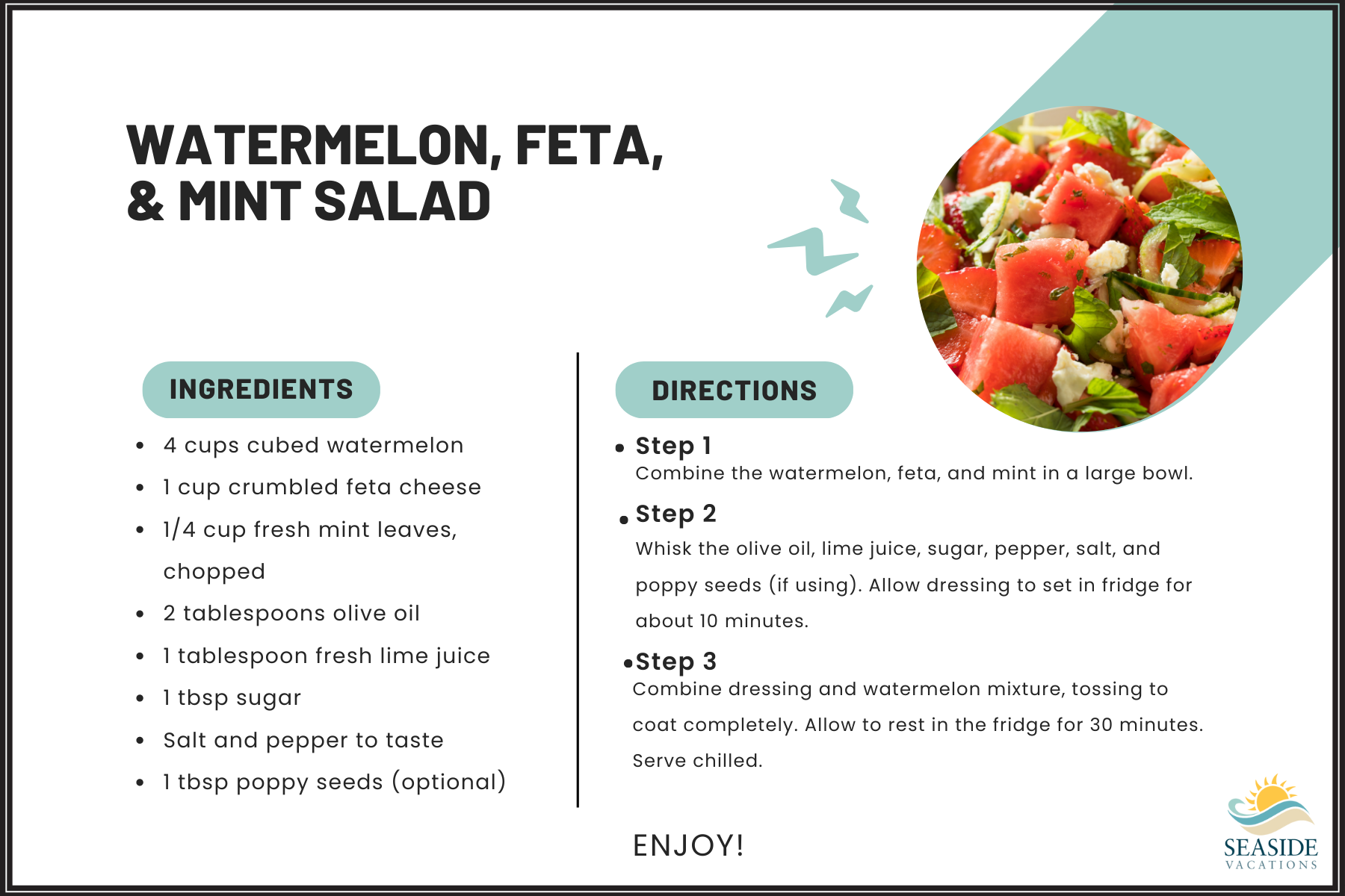 Watermelon, feta, & Mint Salad Recipe