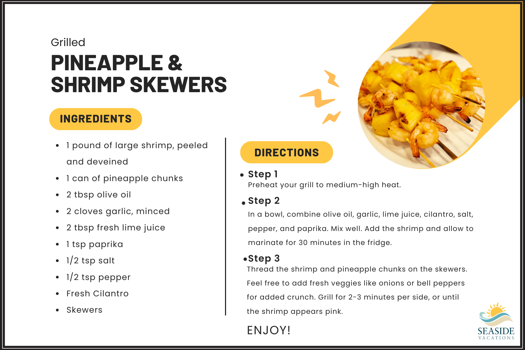 Grilled Pineapple & Shrimp Skewers Recipe
